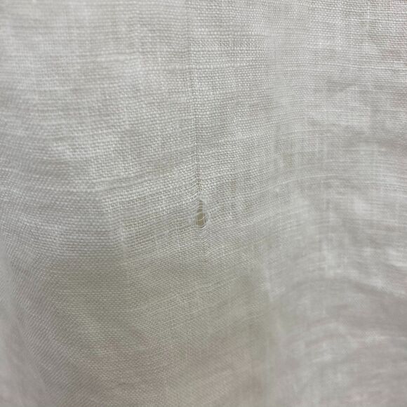 JM Collection Natural Linen Tunic Top 18W Button Front Roll Tab Sleeves Beige - Picture 11 of 13